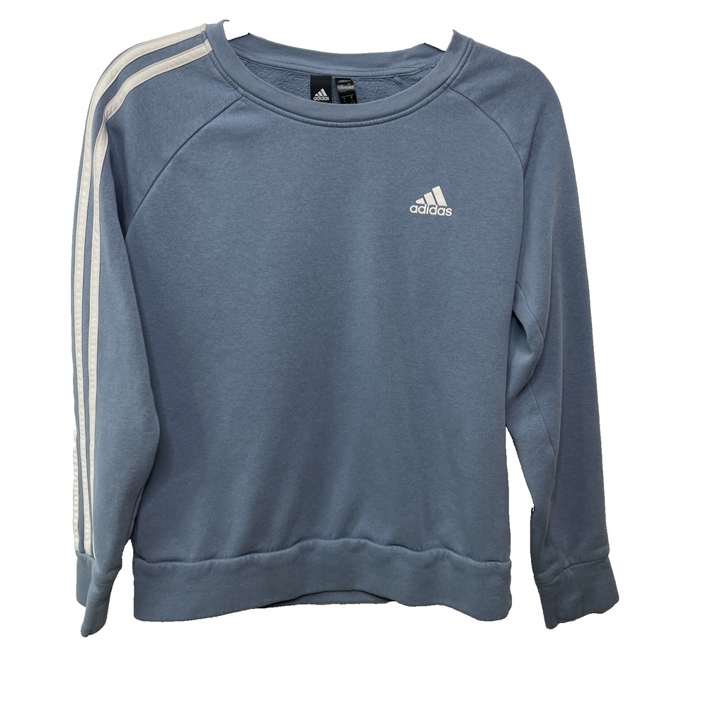 Adidas Sweatshirt Womens Blue Pullover Crewneck Activewear Long Sleeve S‎